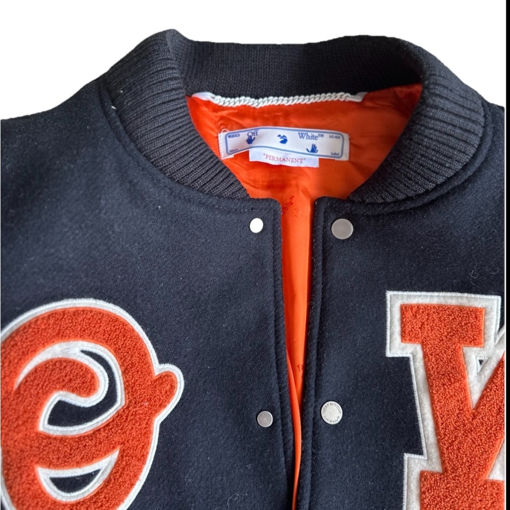Off-White Patchwork Varsity Letterman Jacket - image 3